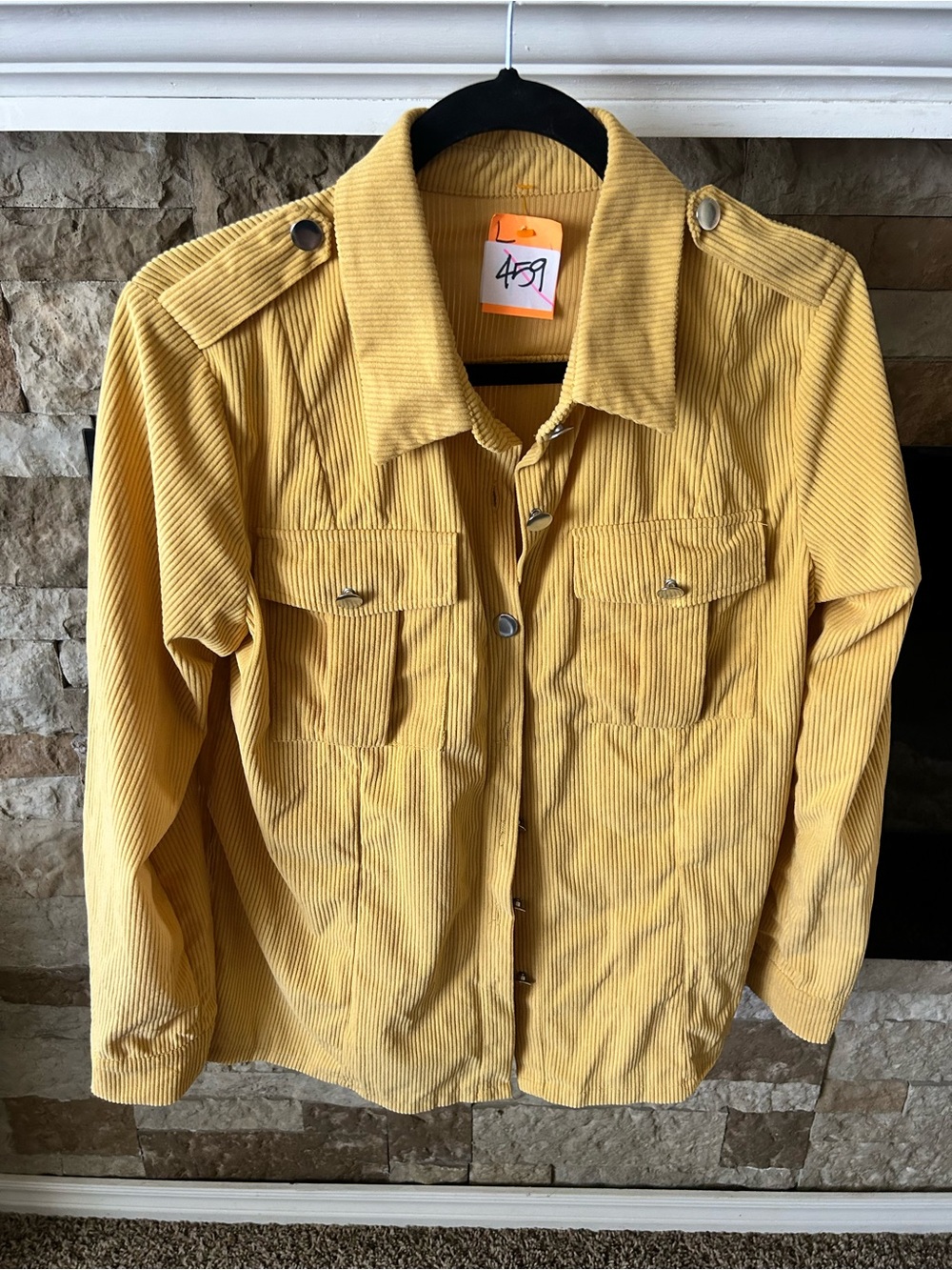 Mustard Yellow Corduroy Button-Up Jacket